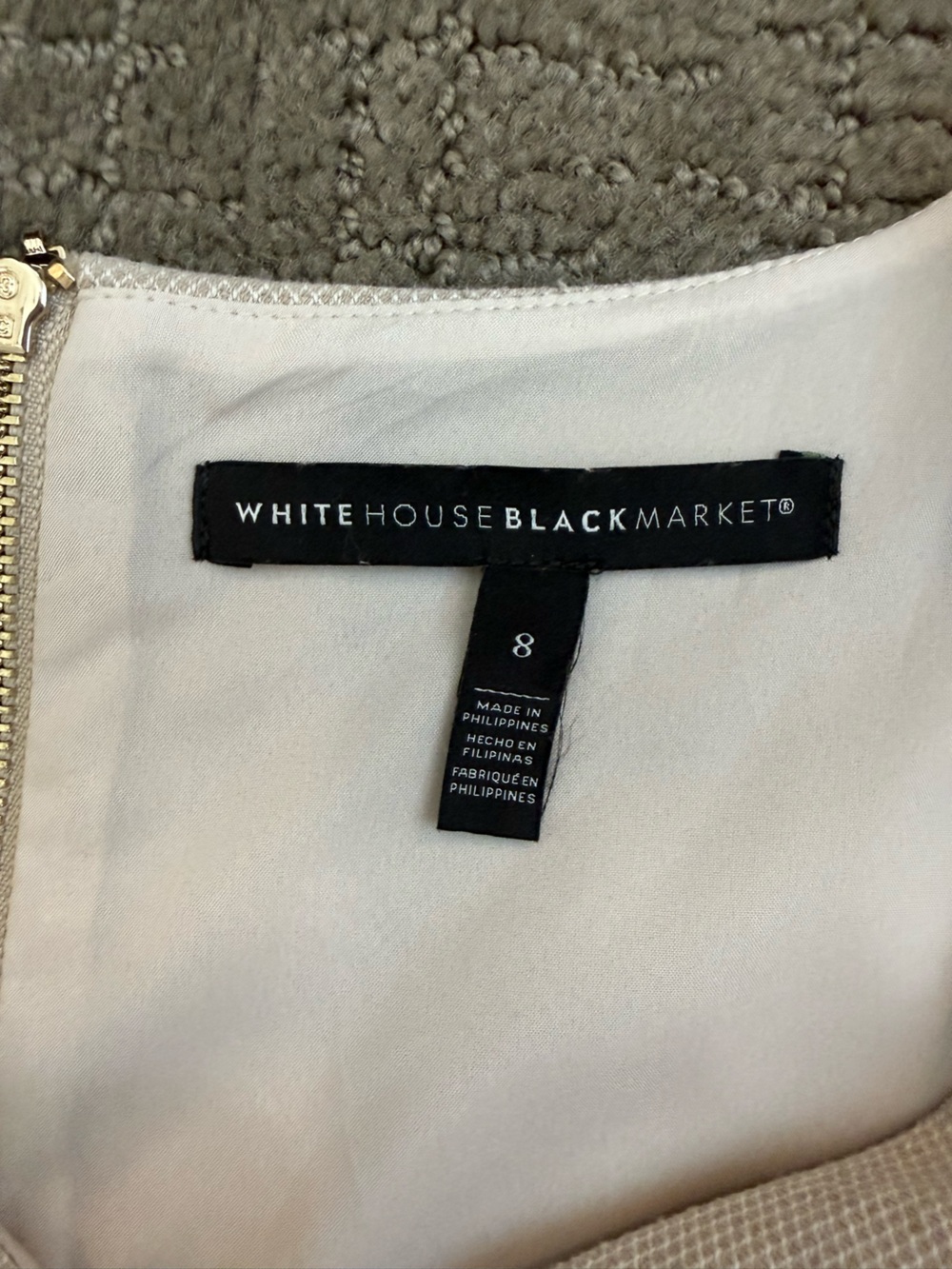 EUC WHBM Beige Shift dress, Size 8 - Picture 6 of 7